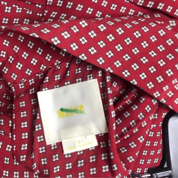 Anthropologie Farida High Neck Red Floral Printed Jumpsuit size 4 - Picture 8 of 9